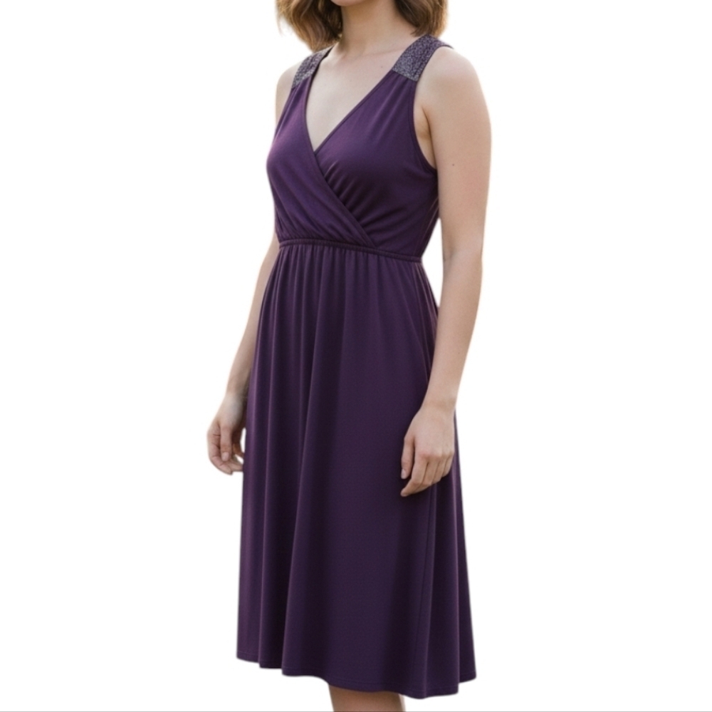 Jolie Women Medium Purple Babydoll Mini Dress Butterfly Vintage